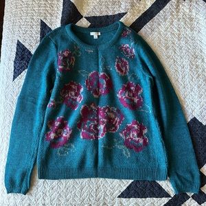 Garnet hill floral sweater